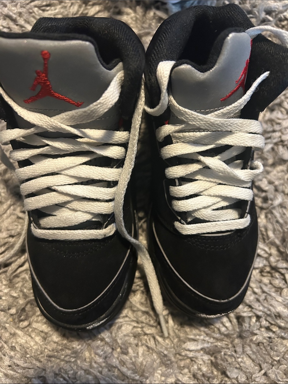 Jordan Black/White/Red High-Top Sneakers